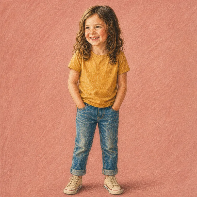 Lena as a character in the Colored Pencil style