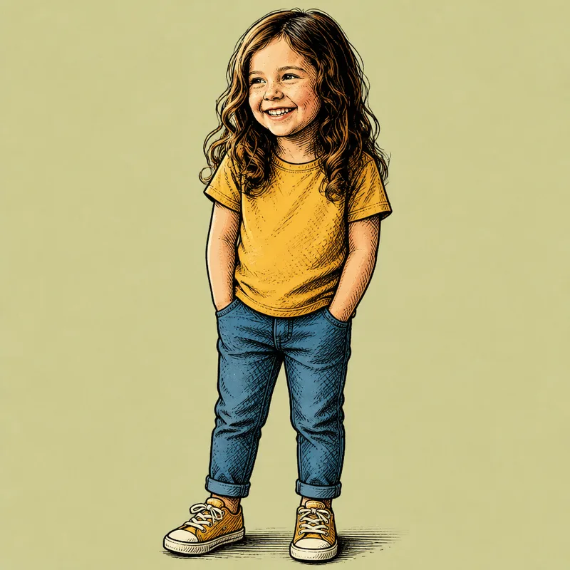 Lena as a character in the Pen and Ink style
