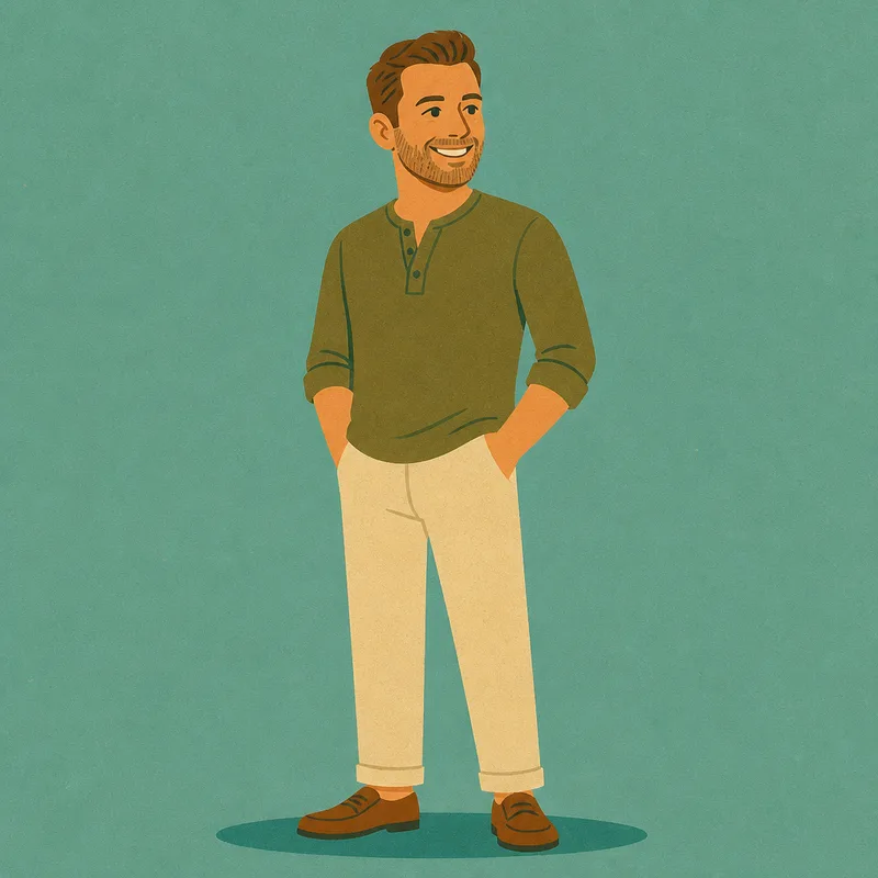 Dad as a character in the Mid-Century style