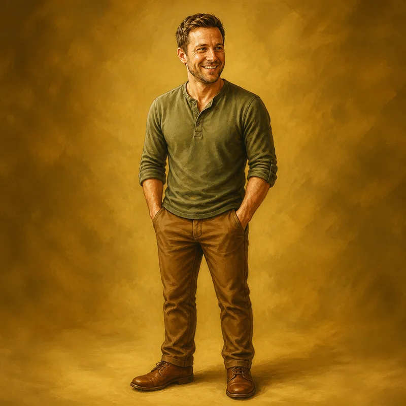 Dad as a character in the Classic Storybook style